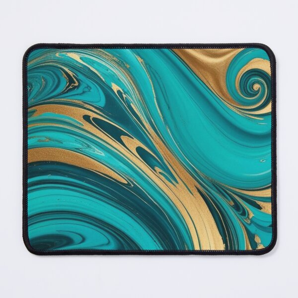Item preview, A turquoise and gold marbling design designed and sold by Summer Sunshine.