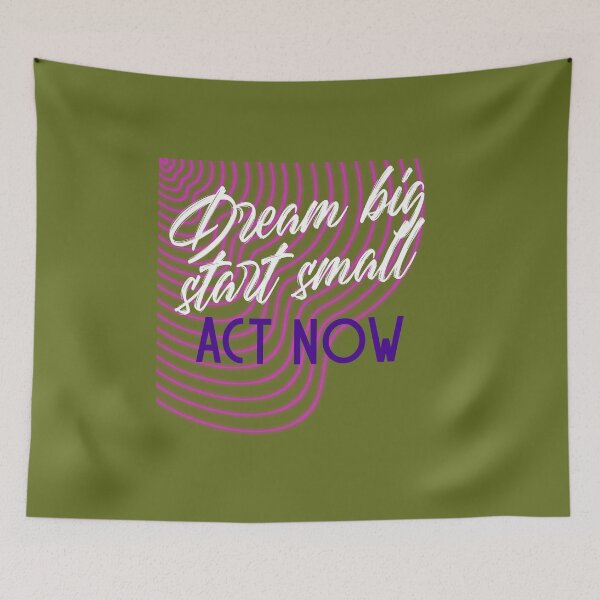 Item preview, "Dream Big Start Small Act Now - Motivational Neon Design for Print-On-Demand" designed and sold by ImagineRainbows.