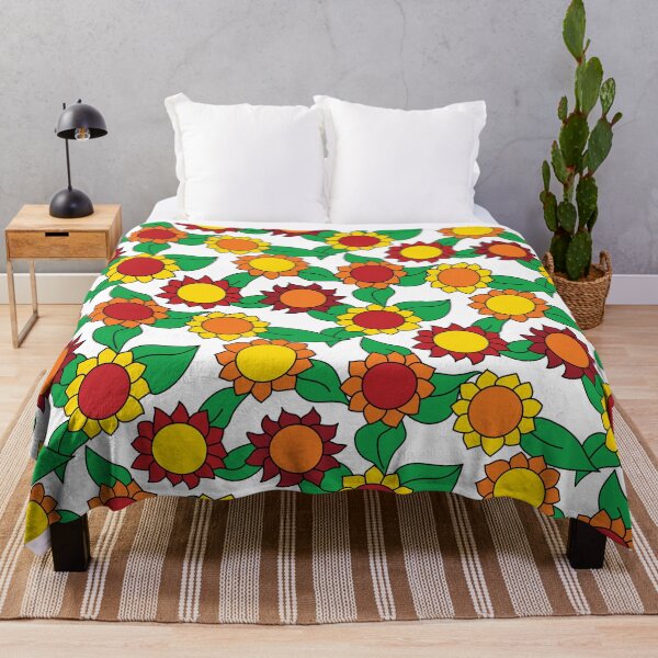 Item preview, Large 1970s Bright Sunflowers designed and sold by VintageStyle.