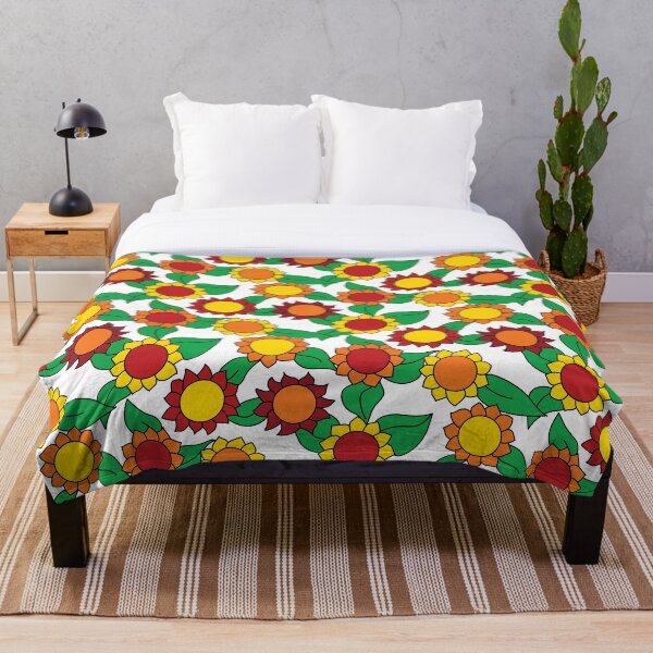Item preview, Large 1970s Bright Sunflowers designed and sold by VintageStyle.