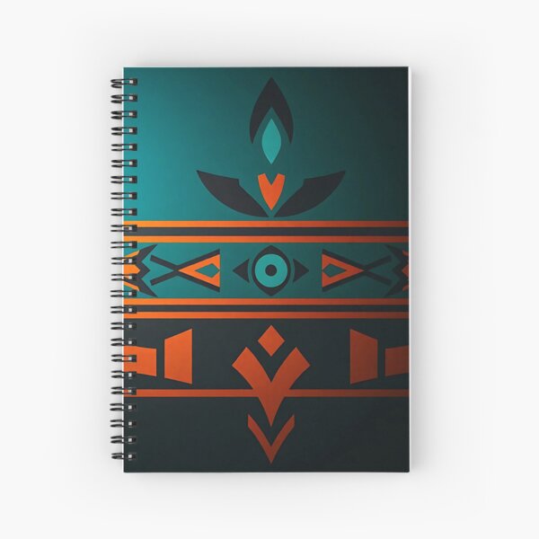 Item preview, Tribal Art Pattern in warm terracotta and cool teal. designed and sold by FestivityFinds.