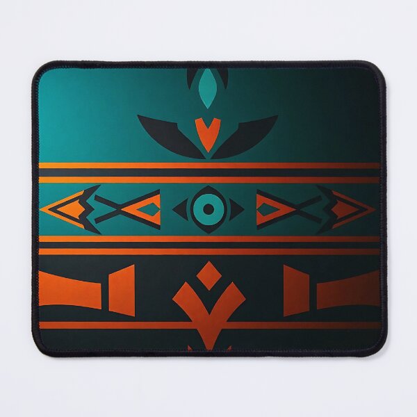 Item preview, Tribal Art Pattern in warm terracotta and cool teal. designed and sold by FestivityFinds.
