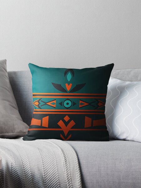 Item preview, Tribal Art Pattern in warm terracotta and cool teal. designed and sold by FestivityFinds.