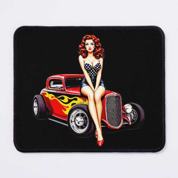 Item preview, HOT ROD PIN-UP – Classic Curves & Burning Rubber designed and sold by SteadyRolling.