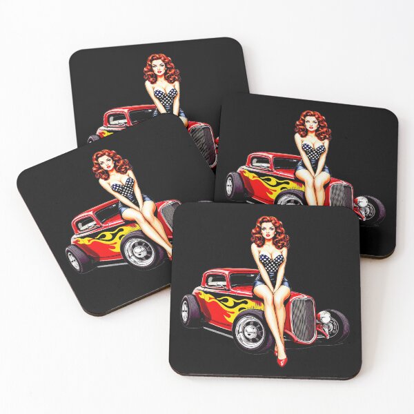 Item preview, HOT ROD PIN-UP – Classic Curves & Burning Rubber designed and sold by SteadyRolling.