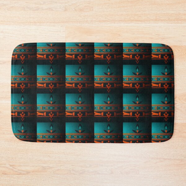 Item preview, Tribal Art Pattern in warm terracotta and cool teal. designed and sold by FestivityFinds.