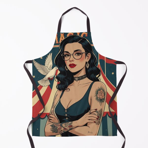 Item preview,  The Magic Show rustic Magic Circus Poster with beautiful Tattooed Girl designed and sold by Vintage Designs +.