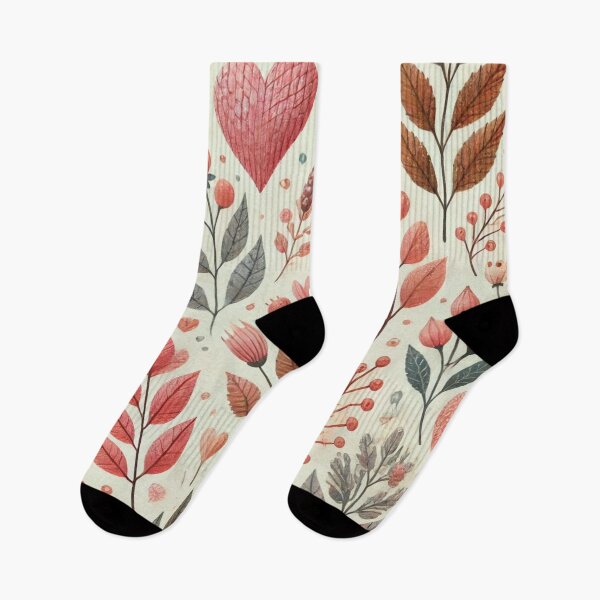 Item preview, Romantic Botanical Hearts Pattern designed and sold by Furbulous Faces.