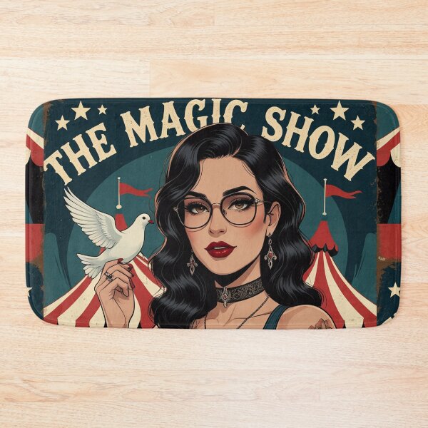 Item preview,  The Magic Show rustic Magic Circus Poster with beautiful Tattooed Girl designed and sold by Vintage Designs +.
