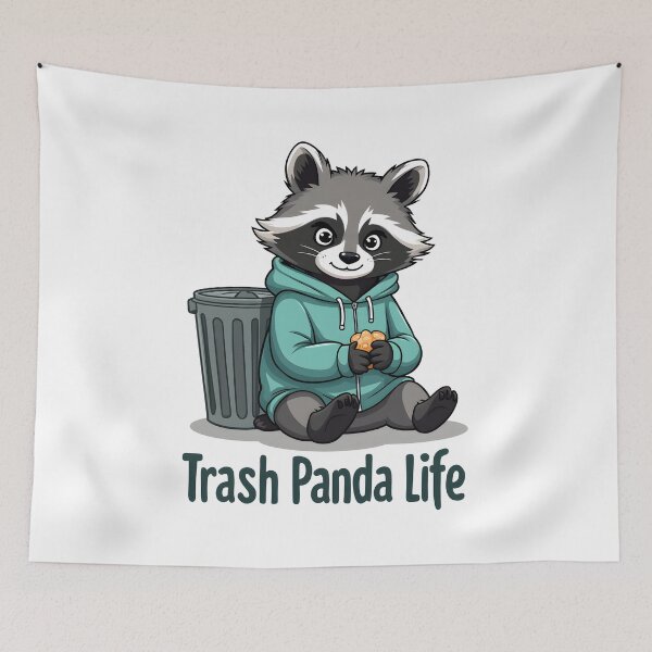 Item preview, A raccoon in a hoodie: "Trash Panda Life" designed and sold by FoxyJags.
