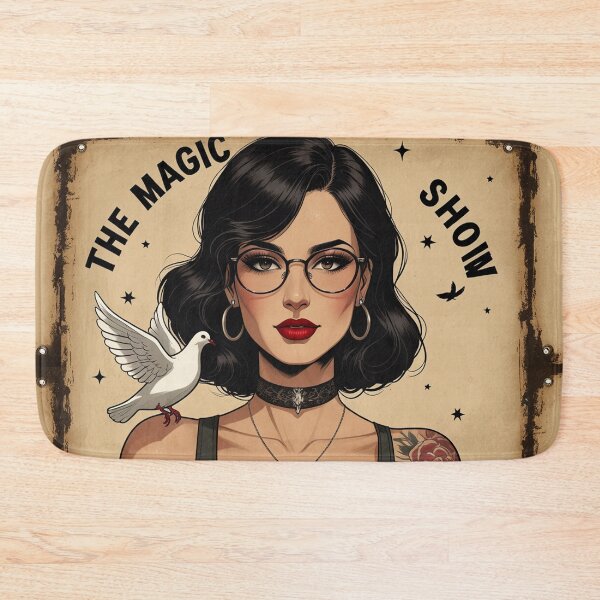 Item preview, The Magic Show rustic Magic Circus Poster with beautiful Tattooed Girl designed and sold by Vintage Designs +.