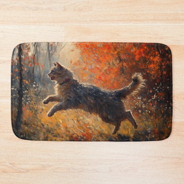 Item preview, Cat in Autumn Forest - Aesthetic Animal Impressionism Painting designed and sold by PurrGreen.
