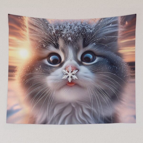 Item preview, Cat with a Snowflake on the Nose designed and sold by M-Y-A-R-T-.