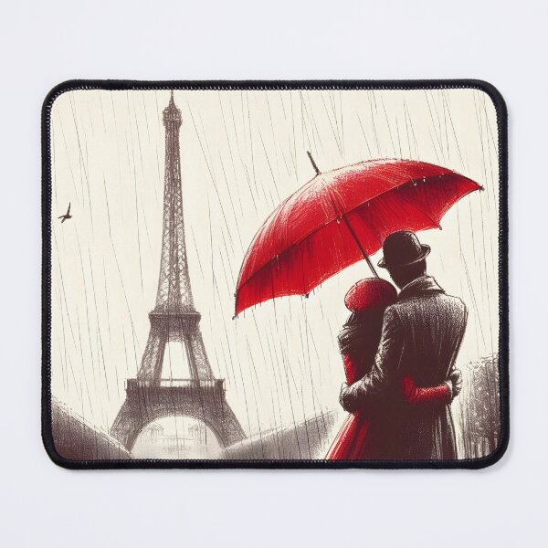 Item preview, Romantic Stroll Under Red Umbrella designed and sold by inkNext.