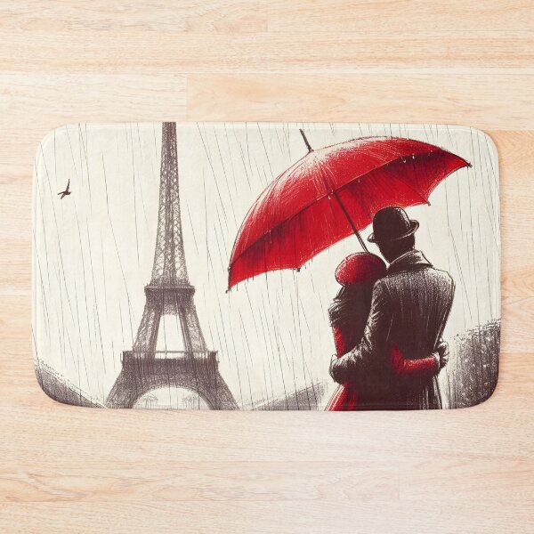 Item preview, Romantic Stroll Under Red Umbrella designed and sold by inkNext.
