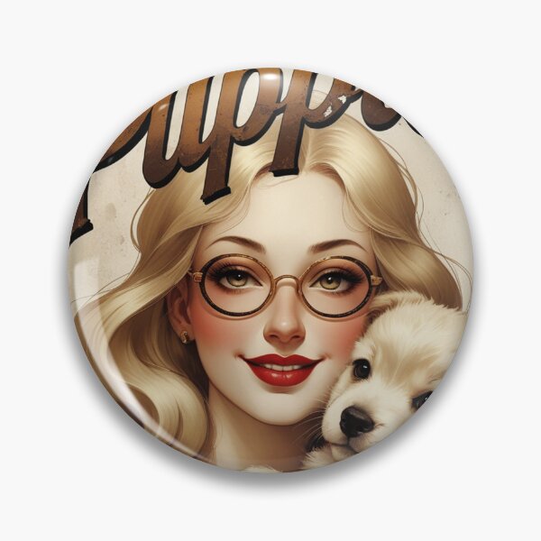 Item preview,  Puppies - Girl hugging a cute puppy poster designed and sold by Vintage Designs +.