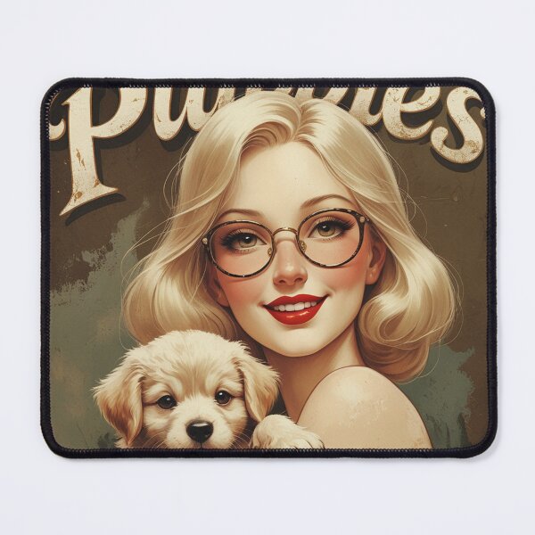 Item preview,  Puppies - Girl hugging a cute puppy poster designed and sold by Vintage Designs +.