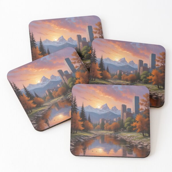 Item preview, Denver, Colorado: Sunset Skyline & Rocky Mountain Reflections designed and sold by LSVart.