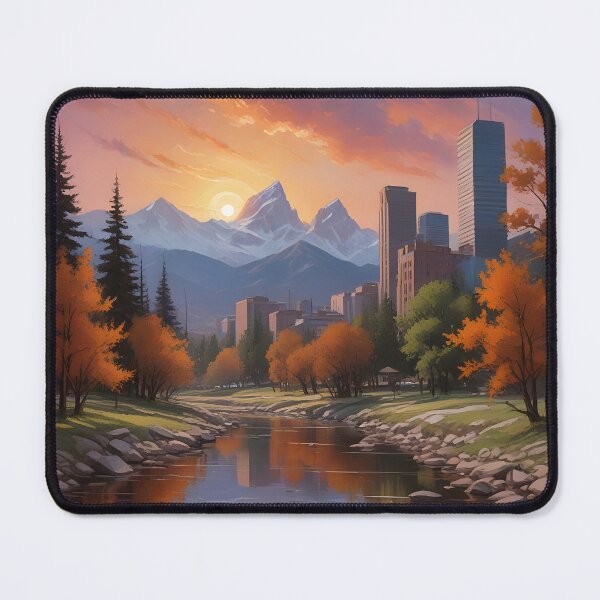 Item preview, Denver, Colorado: Sunset Skyline & Rocky Mountain Reflections designed and sold by LSVart.