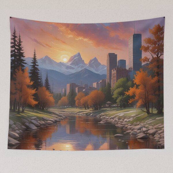 Item preview, Denver, Colorado: Sunset Skyline & Rocky Mountain Reflections designed and sold by LSVart.