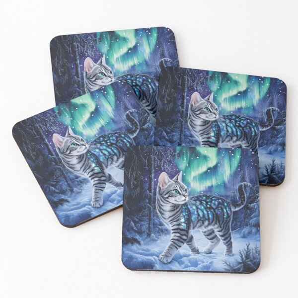 Item preview, Bengal Cat Under Northern Lights  designed and sold by Nocturne  Paws.