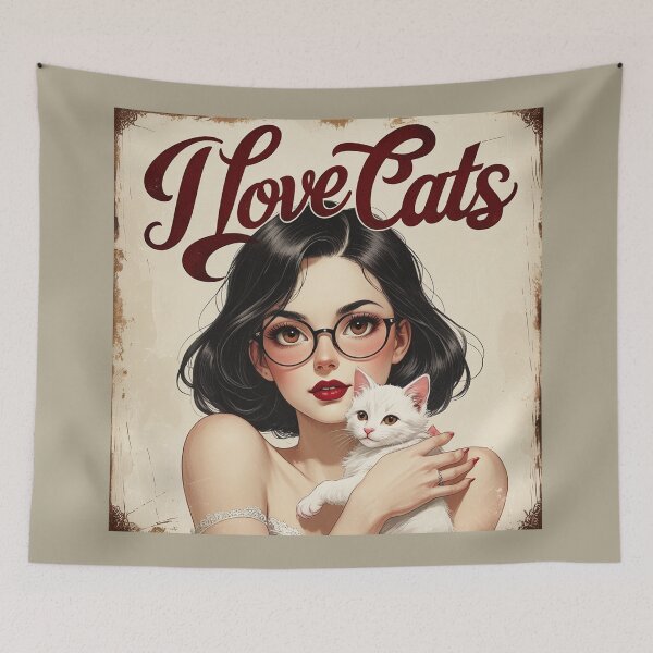 Item preview,  I love Cats cute poster designed and sold by Vintage Designs +.