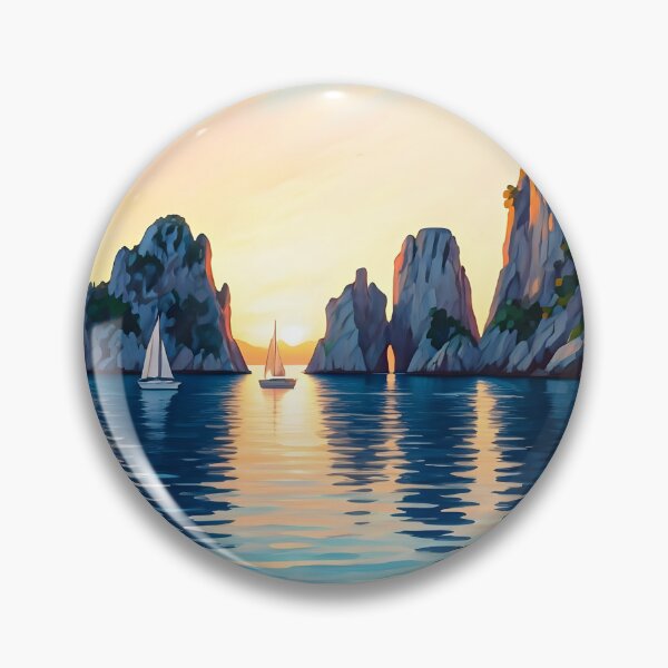 Item preview, Faraglioni, Capri: Limestone Sea Stacks at Sunset designed and sold by LSVart.