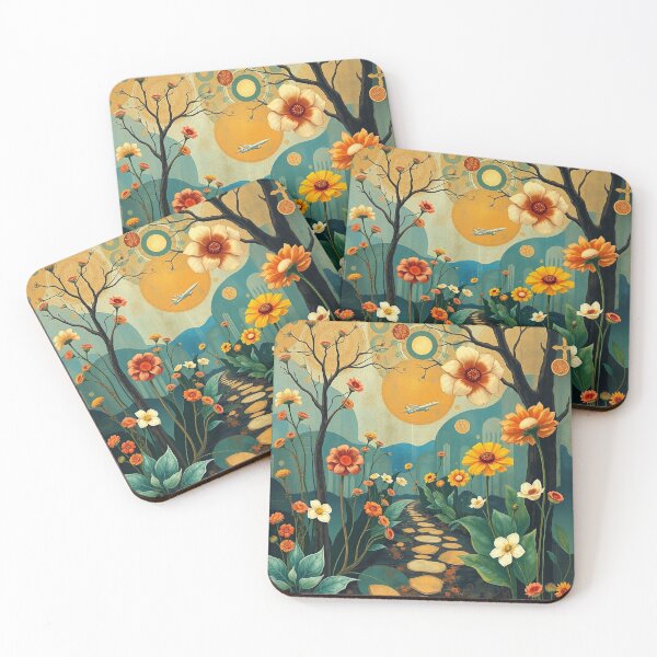 Item preview, A Beautiful Flower Garden painting inspired by Gustav Klimt designed and sold by Vintage Designs +.