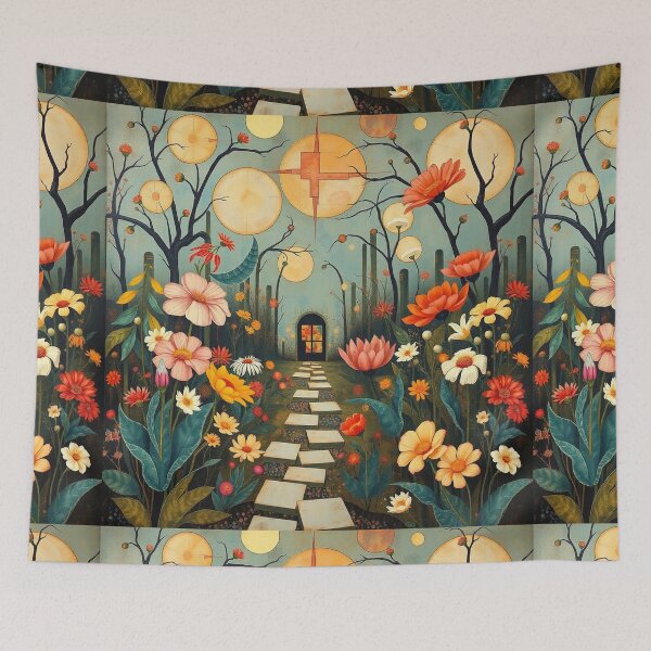 Item preview,  A Beautiful Flower Garden painting inspired by Gustav Klimt designed and sold by Vintage Designs +.