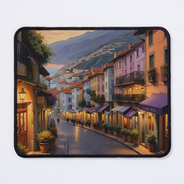 Item preview, Funchal, Madeira: Sunset on Charming Cobblestone Streets designed and sold by LSVart.