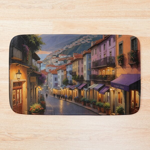 Item preview, Funchal, Madeira: Sunset on Charming Cobblestone Streets designed and sold by LSVart.