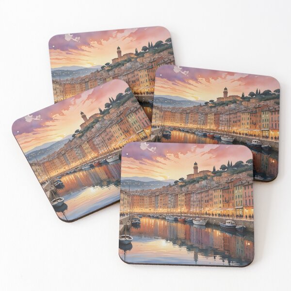 Item preview, Genoa’s Old Harbour: Sunset Reflections on Calm Waters designed and sold by LSVart.