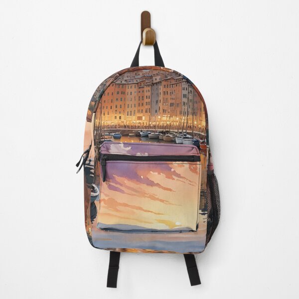 Item preview, Genoa’s Old Harbour: Sunset Reflections on Calm Waters designed and sold by LSVart.