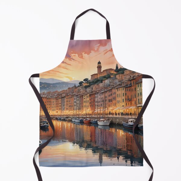Item preview, Genoa’s Old Harbour: Sunset Reflections on Calm Waters designed and sold by LSVart.