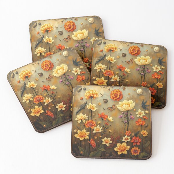 Item preview,  A Beautiful Flower Garden painting inspired by Gustav Klimt designed and sold by Vintage Designs +.