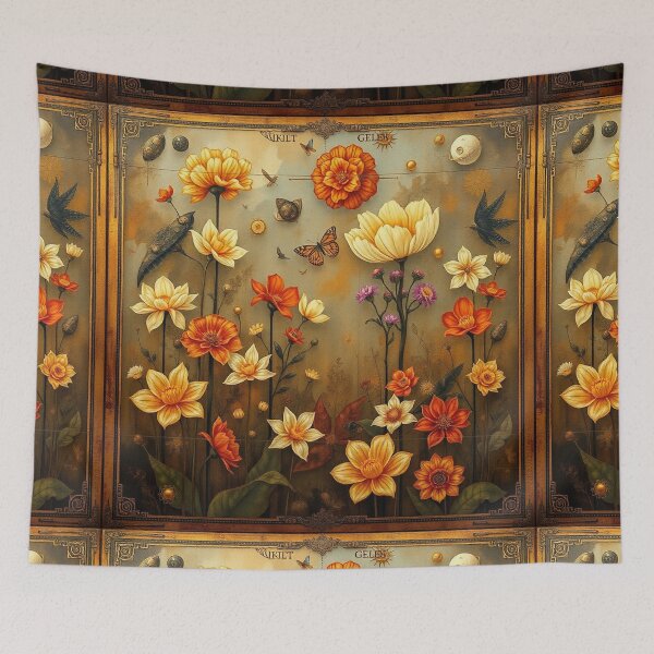 Item preview,  A Beautiful Flower Garden painting inspired by Gustav Klimt designed and sold by Vintage Designs +.