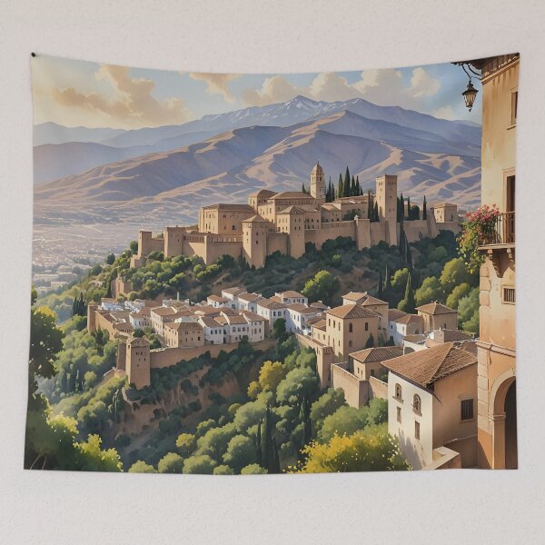 Item preview, Granada, Spain: Majestic Alhambra with Sierra Nevada Vista designed and sold by LSVart.
