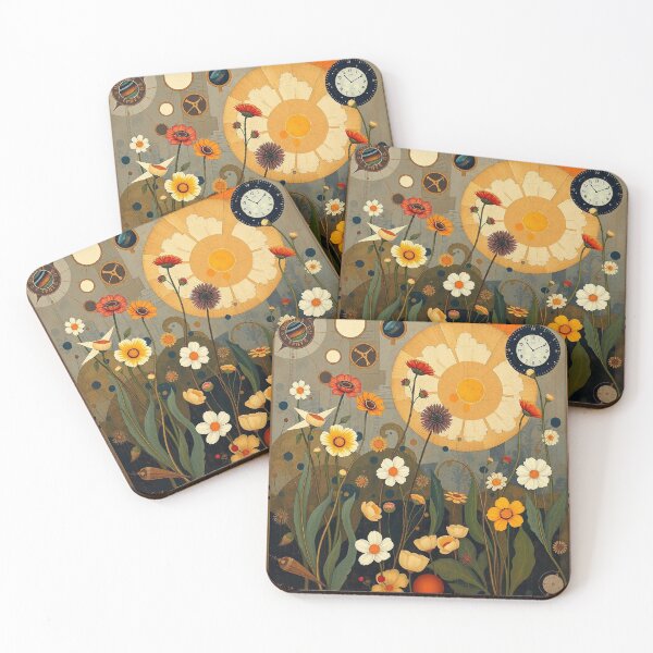 Item preview,  A Beautiful Flower Garden painting inspired by Gustav Klimt designed and sold by Vintage Designs +.