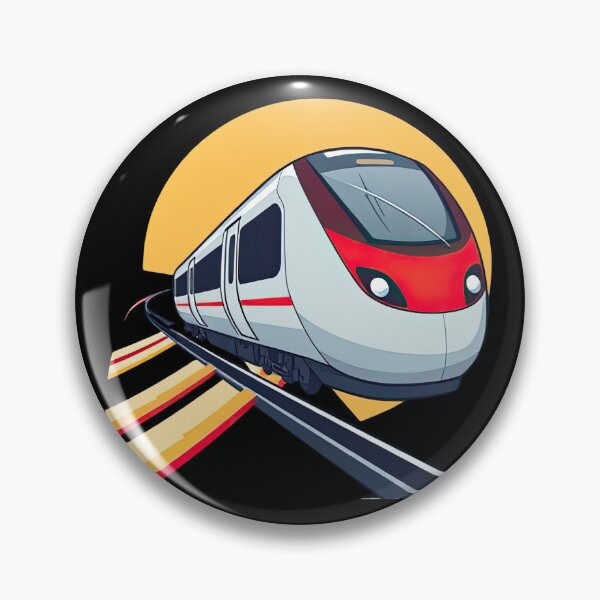 Item preview, Modern High-Speed Train Curving Along Tracks at Sunset designed and sold by artwaves.