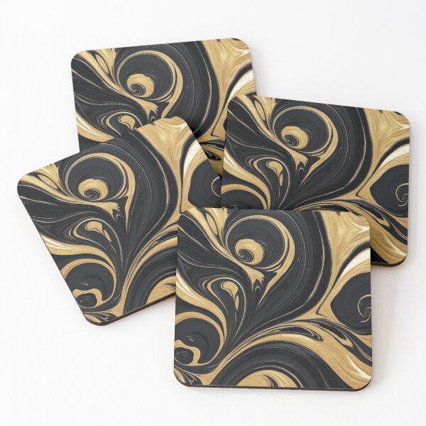 Item preview, A black and gold marbling design  designed and sold by Summer Sunshine.