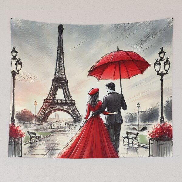 Item preview, Romantic Stroll in Parisian Rain designed and sold by inkNext.