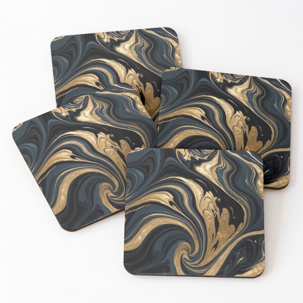 Item preview, A black and gold marbling design  designed and sold by Summer Sunshine.