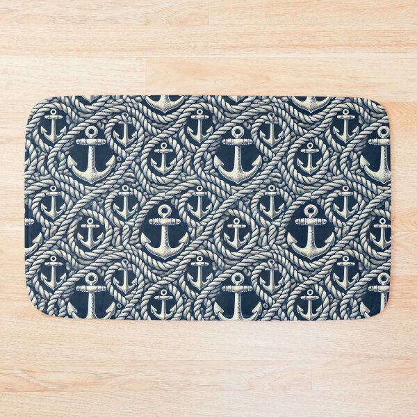 Item preview, Nautical Rope and Anchor Pattern designed and sold by Glam-OOTD.