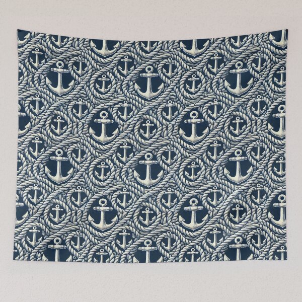 Item preview, Nautical Rope and Anchor Pattern designed and sold by Glam-OOTD.