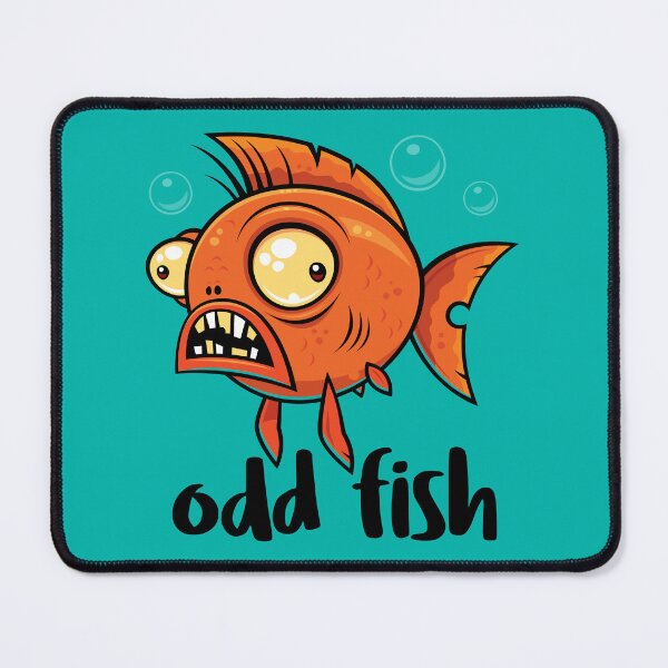 Item preview, Odd Fish Quirky Funny Orange Goldfish Cartoon designed and sold by fizzgig.