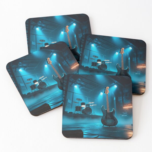 Item preview, Textured Bass Groove Metal - Blue Spotlight Stage Design designed and sold by Rockuanna.