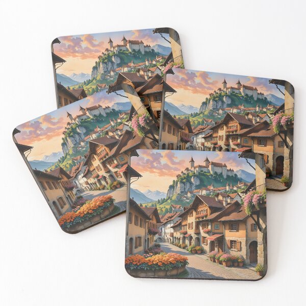 Item preview, Gruyères, Switzerland: Medieval Sunset Charm designed and sold by LSVart.