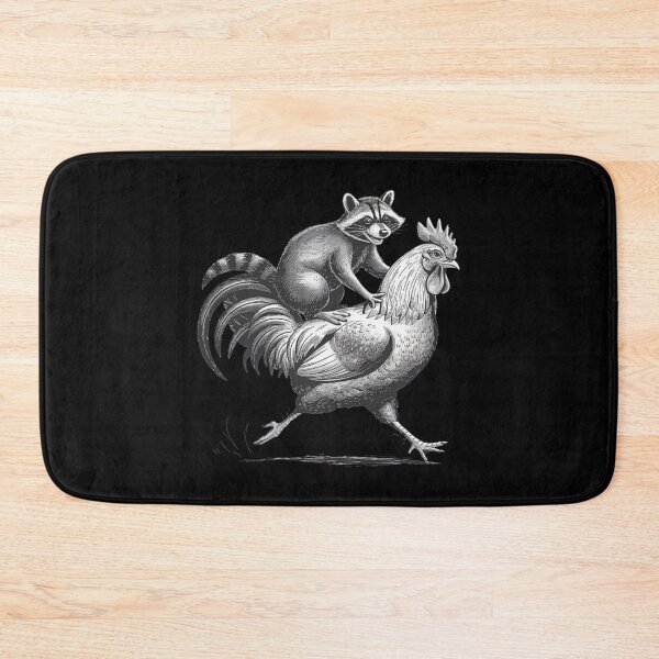 Item preview, Funny Raccoon Riding a Rooster - Unique Animal Cartoon Art designed and sold by love3617.
