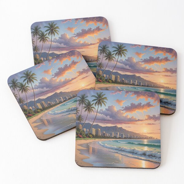 Item preview, Honolulu, Hawaii: Sunset Reflections over Waikiki designed and sold by LSVart.