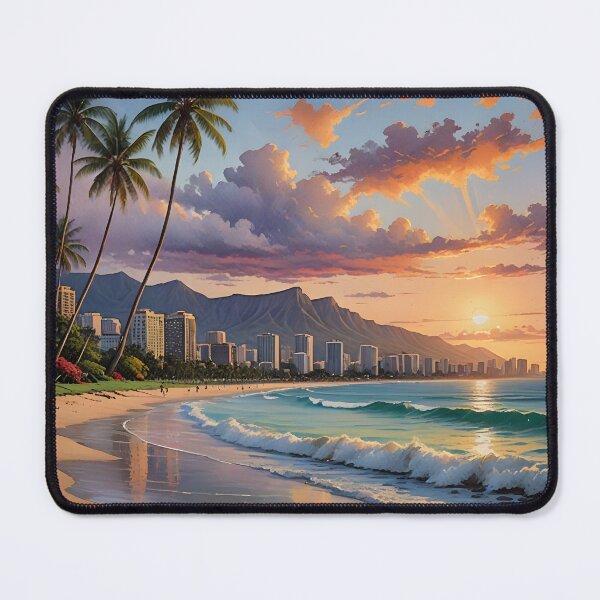 Item preview, Honolulu, Hawaii: Sunset Reflections over Waikiki designed and sold by LSVart.